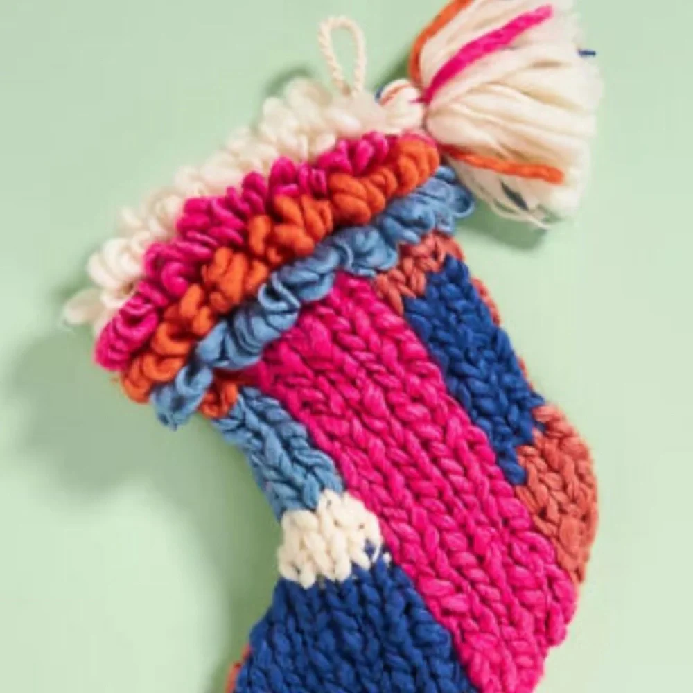 Anthropologie Brady Chunky Knot Christmas stocking new